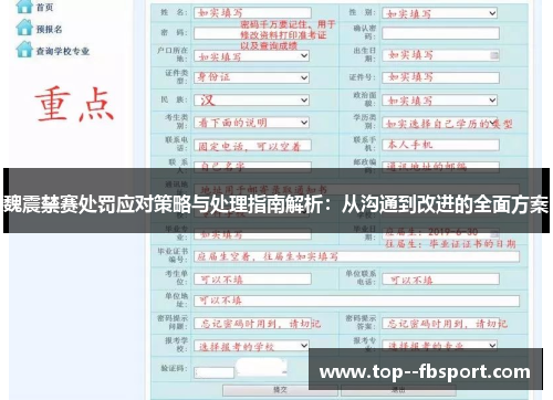 魏震禁赛处罚应对策略与处理指南解析：从沟通到改进的全面方案